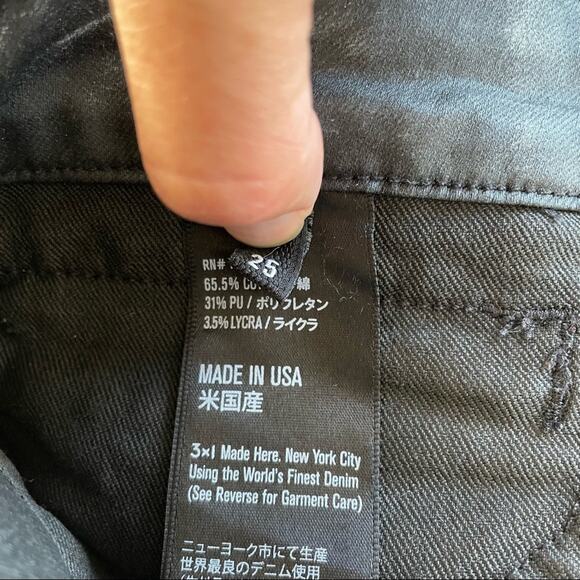 3x1 W1 Wax Coated Moto Skinny Jeans 25 - Picture 6 of 6